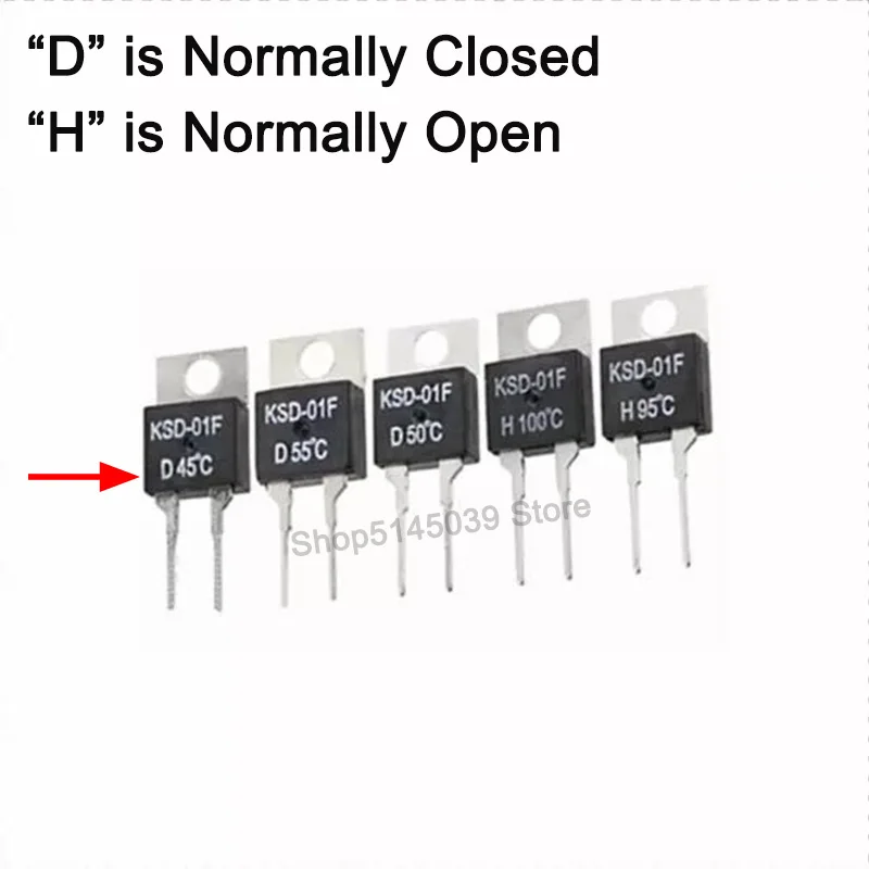 2Pcs KSD 01F 40-135 DegC NC Normally Closed NO Normally Open 1.5A Thermal Switch Temperature Sensor Thermostat KSD-01F JUC-31F