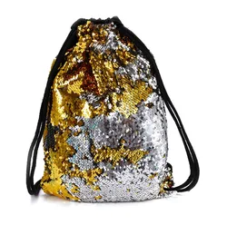 1pcs Christmas gift decor Sack Sequin Backpack Rucksack Fashion Mermaid Glittering Shine Outdoor Sports Drawstring Bag shoulder