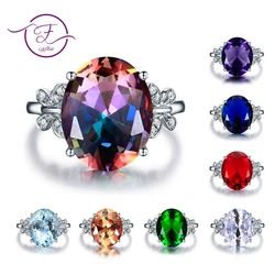 925 Silver Ring Fashion Jewelry Butterfly Design New Colorful Gemstone Rings for Women Wedding Christmas Gift Wholesale