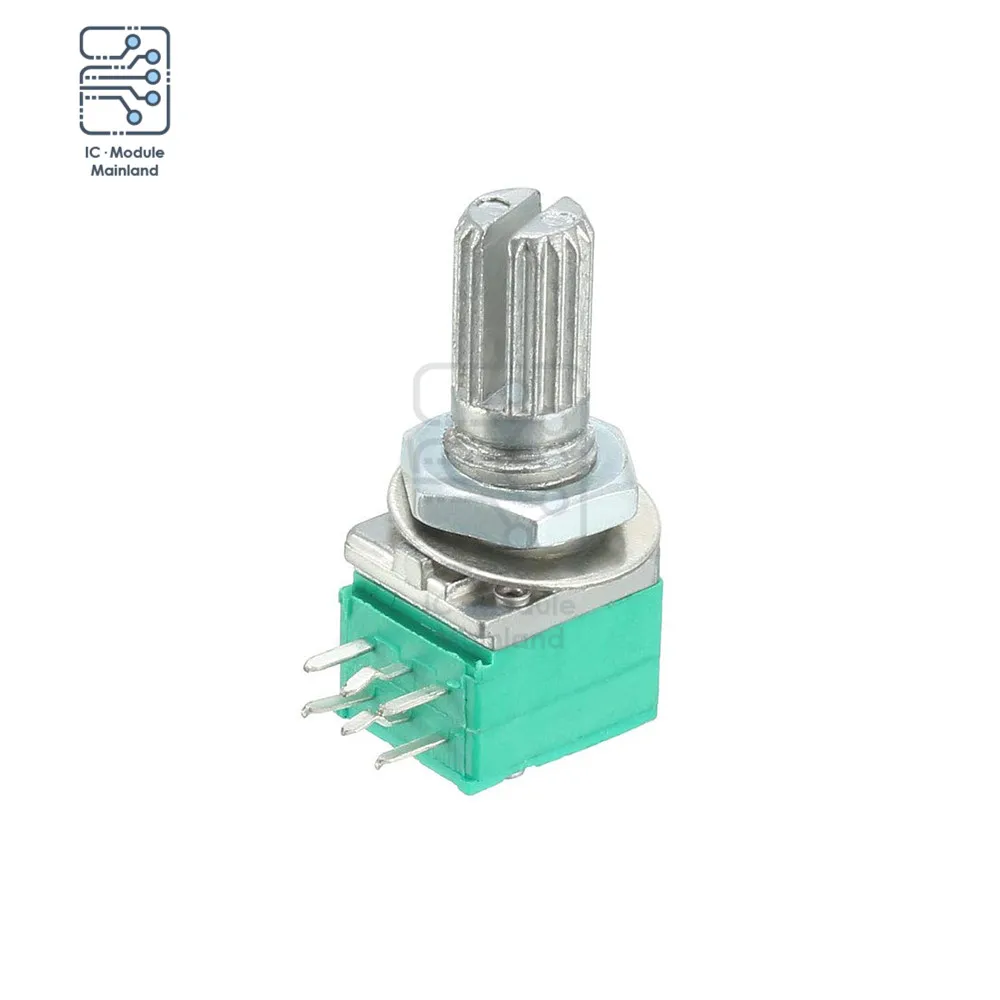 5PCS 6pin Potentiometer 5K10k 20k ​50k 100K Ohm Type B Resistors Double Turn Linear Rotary Carbon Taper Potentiometer