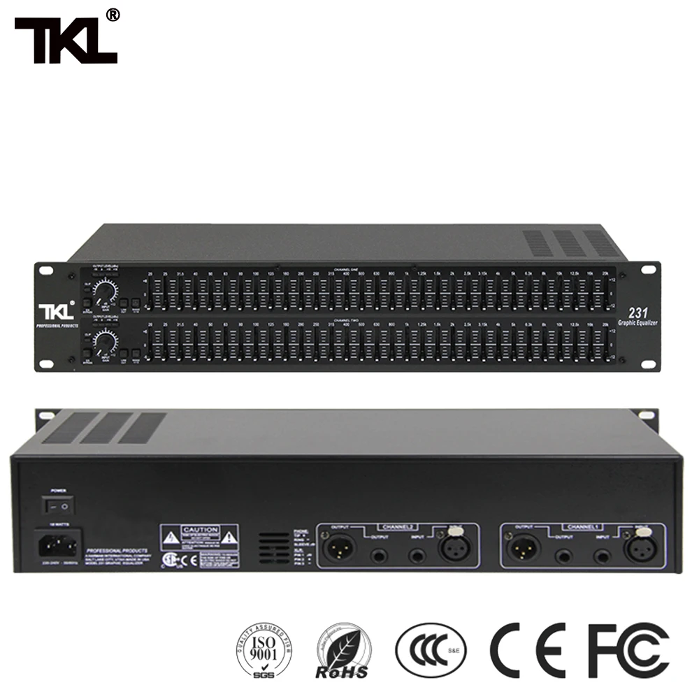 TKL 231 sound system audio equipment DJ stage best quality Dual Channel 31 Band Graphic Audio Equalizer Sound System