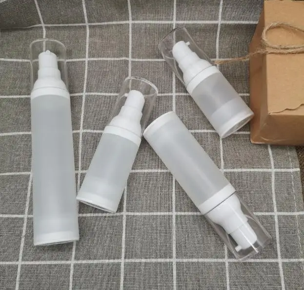 

15ml 20ml 30ml 50ml Clear Frosted Empty Cosmetic Airless Bottle Portable Refillable Pump Lotion Bottles For Travel