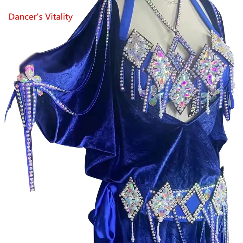 Belly Dance Competition Costumes Set for Women Bellydance Dress Senior Velvet Belly Dancing Performance Dresses Stage Cltohing