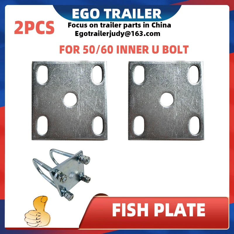 EGO 2PCS Trailer Axle Fish Plate 60mm Spring 50mm Wide 8mm Thick 100x100mm LEAF SPRING PARTS