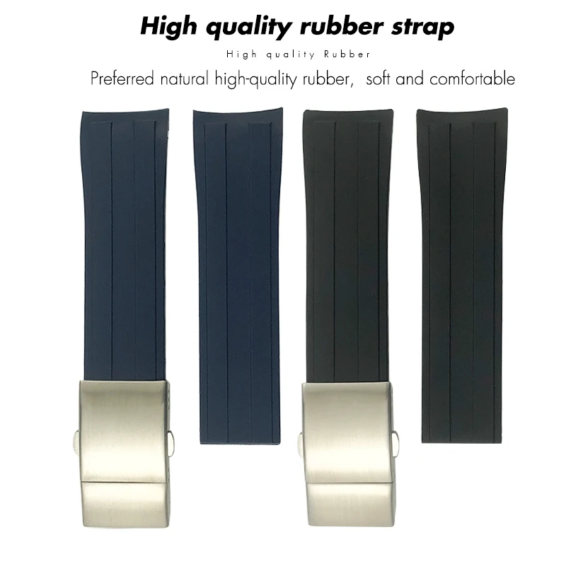 21mm 22mm Rubber Silicone Watchband Fit for Longines Hydroconquest L3 Conquest MIDO Ocean Star M026 Sports Watch Strap