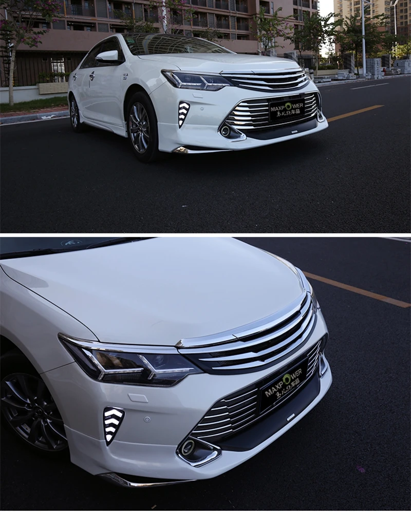 For Toyota Camry 2015 2016 Auto ABS Chrome Grille Modify Front Grilles Shiny Front Center Mesh Grills Car Accessories