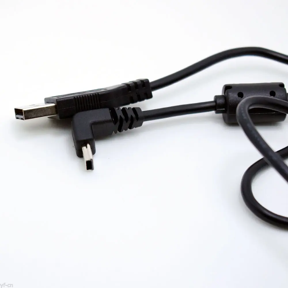 New 10pcs 1M USB 2.0 A Male to Mini 5pin B Male Angle Up Direction Data Charge Cable