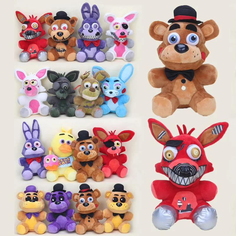 25CM Freddy Plush Foxy Chica Bonnie Springtrap Golden Freddy Fazbear plush soft Stuffed  Dolls kids toy