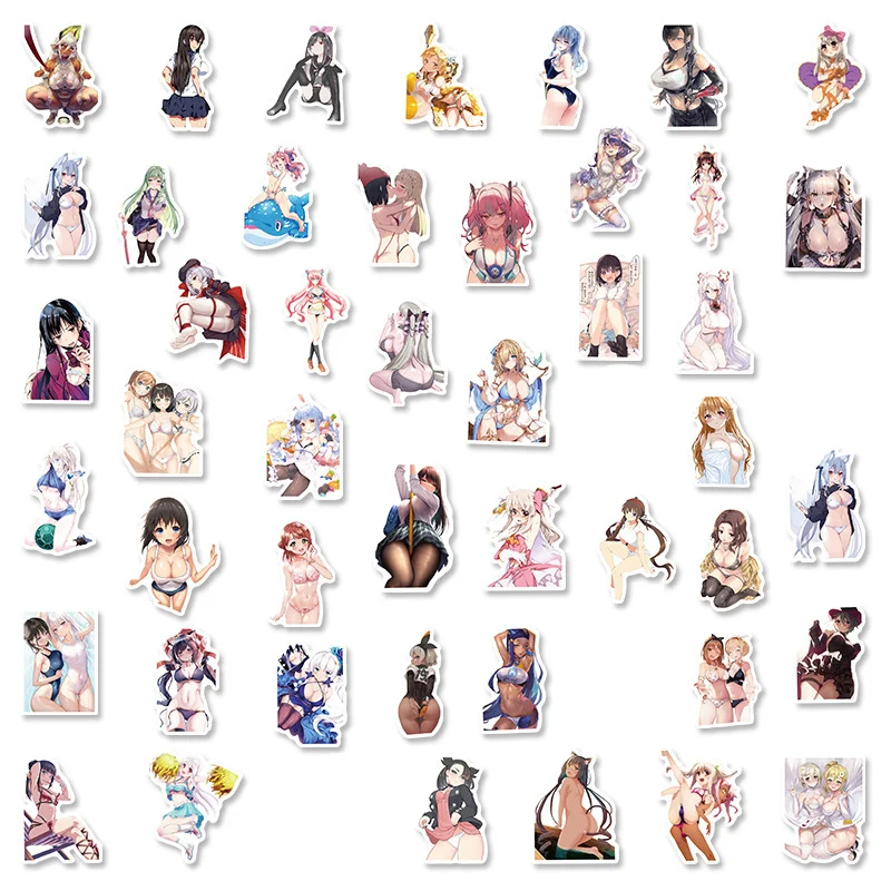 10/30/50PCS Waifu Hentai Sexy Kawaii Anime Stickers Girl Luggage Skateboard Laptop Bicycle Graffiti Sticker Adults Otaku F3