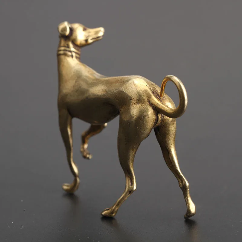 Solid Brass Loyal Dog Desk Ornaments Vintage Copper Animal Miniatures Figurines Decorations Gifts Home Decor Crafts Accessories