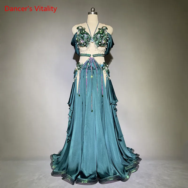 Belly Dance Female adult Elegant Bra Performance Clothes Suit New Child High-end Custom Competition High Waist Big Swing Skirt