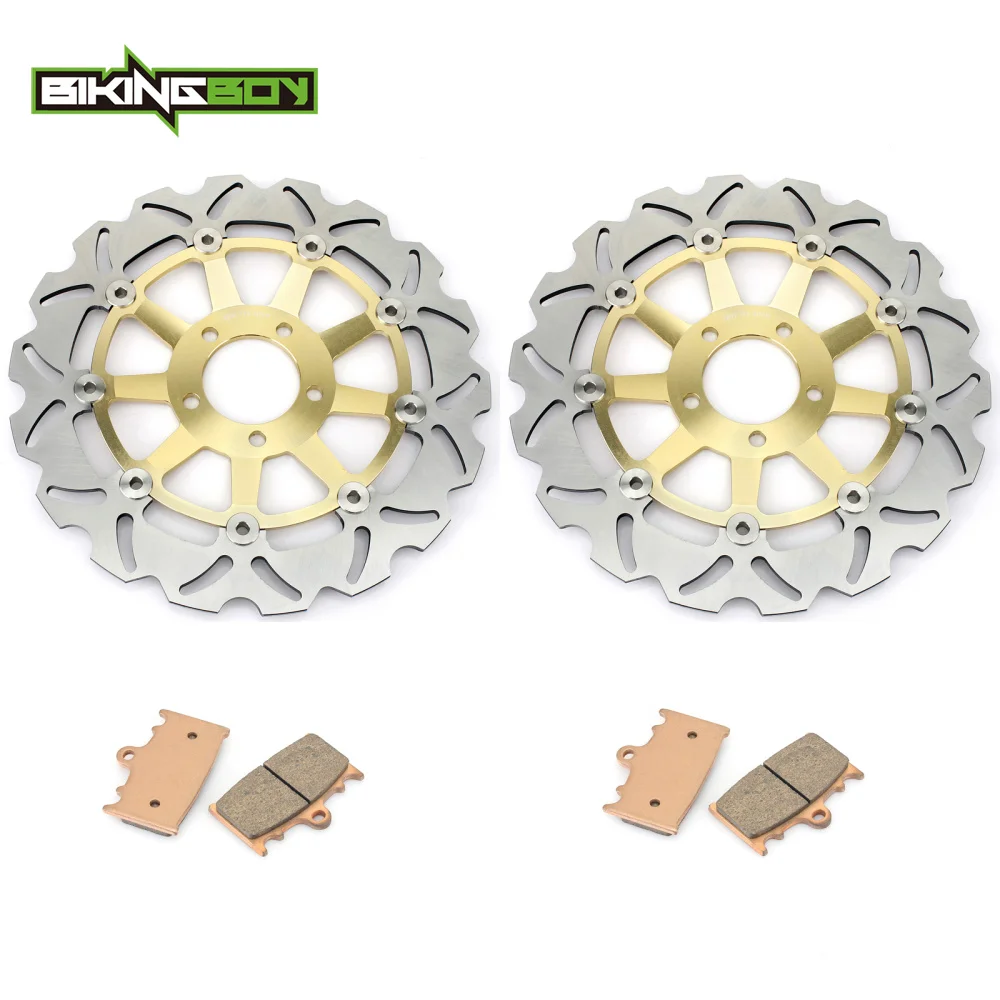 BIKINGBOY For ZZ-R 400 90-99 ZZR 600 90-07 GPZ900R 90-96 93 94 ZX6R 95-97 KR-1S 90 91 92 ZXR400R Front Brake Discs Rotors Pads