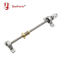 T8 Lead screw Trapezoidal 500mm 8mm + Anti-Backlash Nut + KP08 bearing Bracket +Flexible Coupling For 3D printer & CNC
