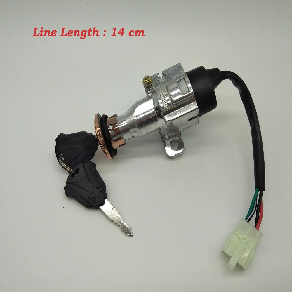 A258 Motorcycle Ignition Switch Key Lock Set For Small Turtle King Scooter Electric Door Locks 4 Wires