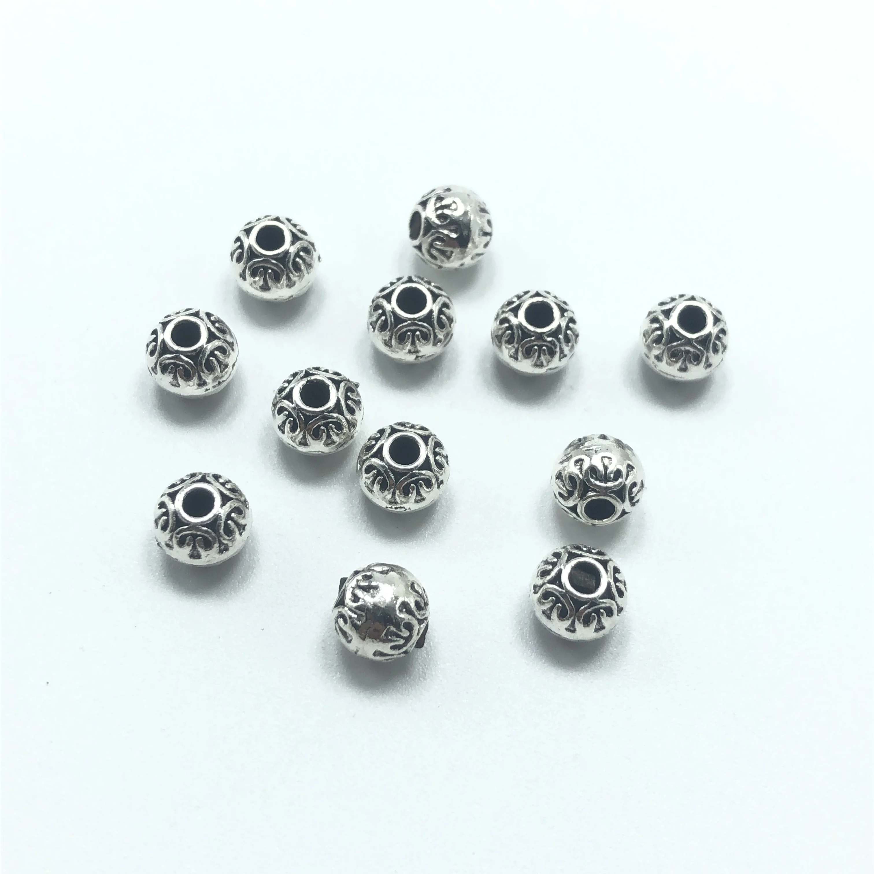 25pcs 7mm popular flower shaped perforated beads DIY hand made bracelet necklace connection accessories