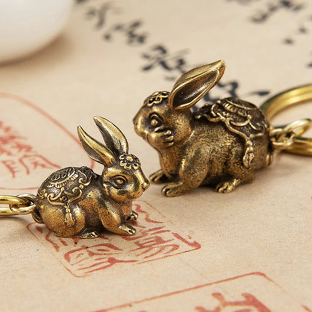 High Quality Car Ornaments Desk Decoration Key Pendant Copper Miniatures Figurines Bull Ornament Sculpture Keychain Accessories