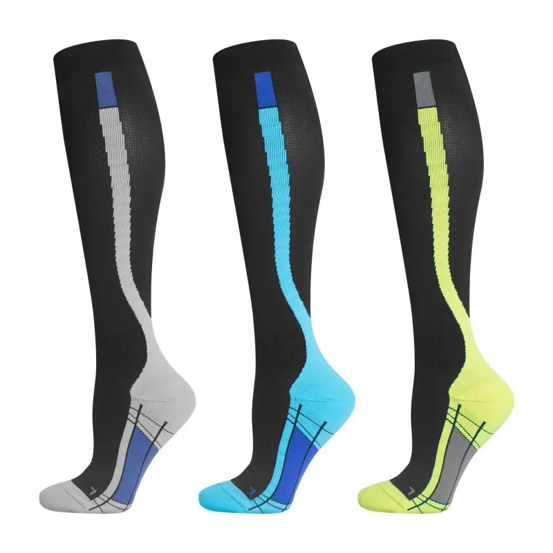 Unisex Sports Socks Compression Stockings Cycling Long High For Men Woman Nurse Basketball Black Tennis Football Winter Thermal