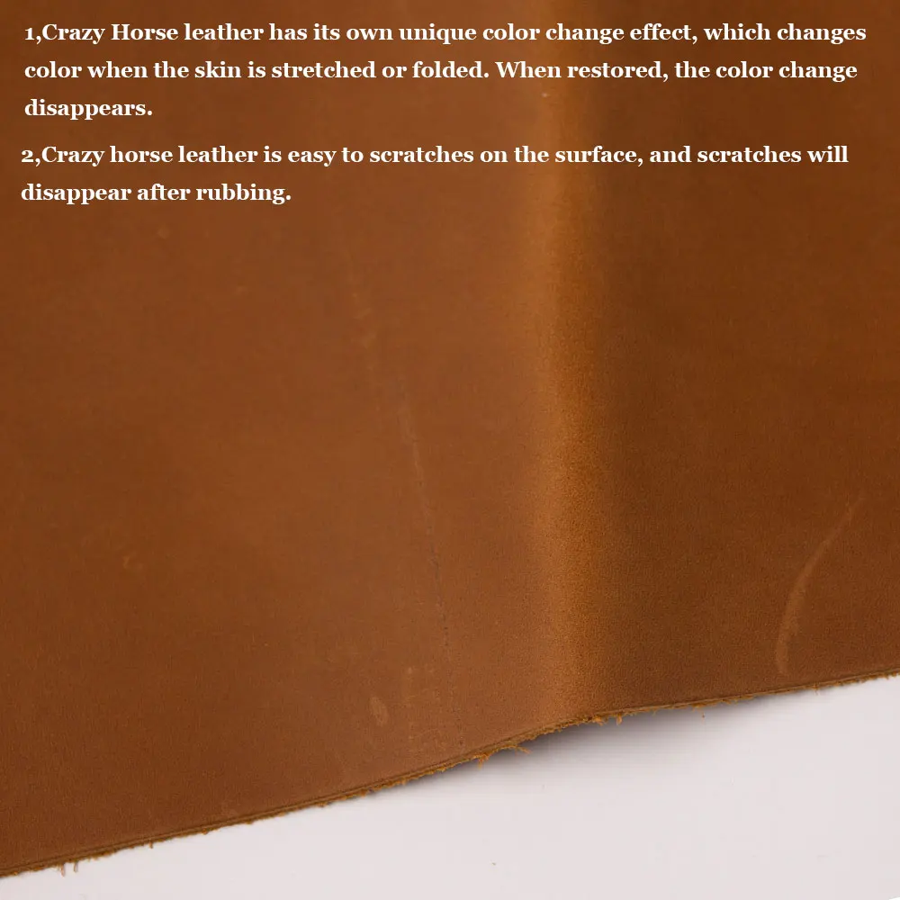 Cowhide scrap first layer cow skin leather thick genuine leather 1.8 mm to 2 mm yellow brown leather craft Crazy Horse Leather