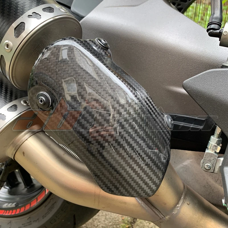 Exhaust Pipe Heat Shield Cover Guard Fairing  For Ducati Monster 821 1200 Full Carbon Fiber 100%