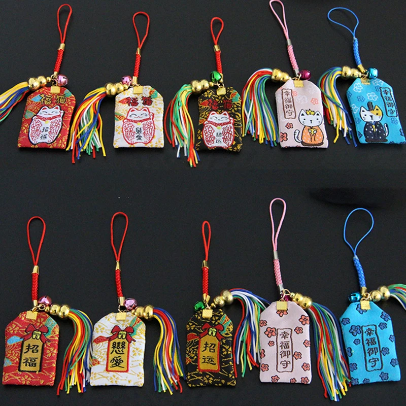 Japanese Style Blessing Bag Traditional Gift Good Luck Charms For Health Career Love Safety Wind chime pendant 1Pc