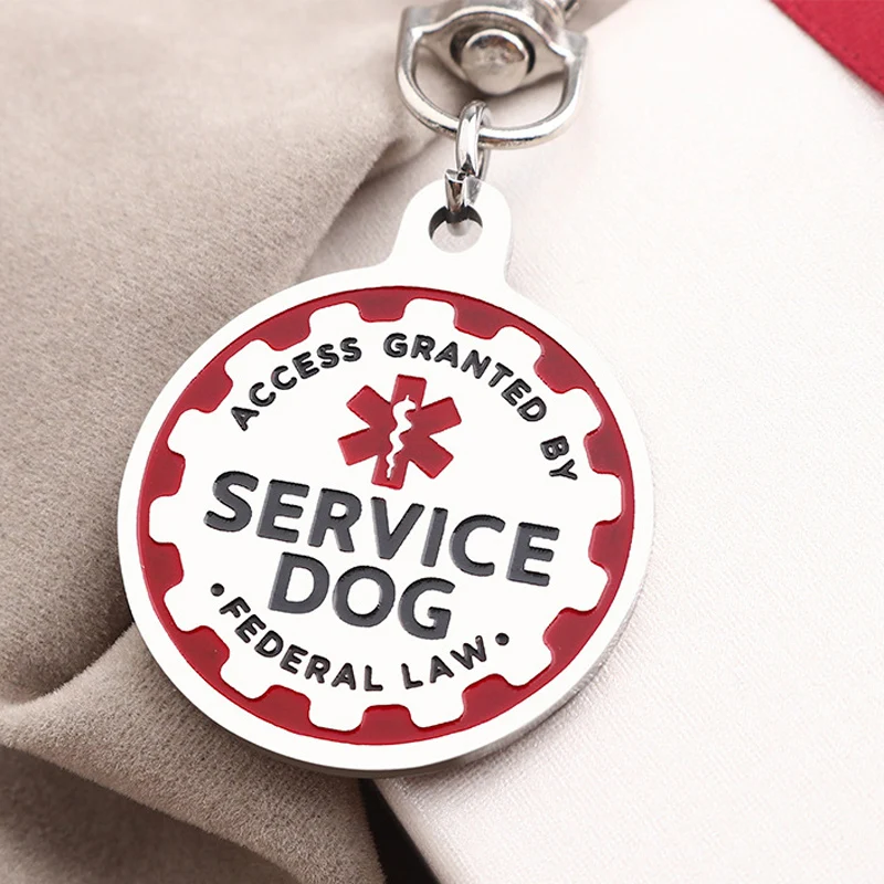 Service Dog Tag, Emotional Support Dog Tag Keychain ,Metal Pet ID Tags for Service Animals, Emotional Support Dogs &Therapy Dogs