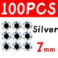 100 piezas de 7 mm plateadas