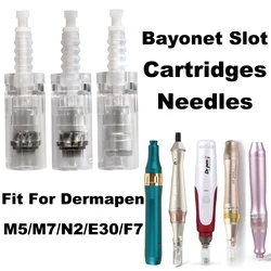 Dermapen N2 M5 M7 E30 F7เข็มตลับหมึก Derma Bayonet ช่องใส่ตลับหมึก Ultima Drpen Microneedles 1/3/5/7/9/12/36/42 Pins Nano