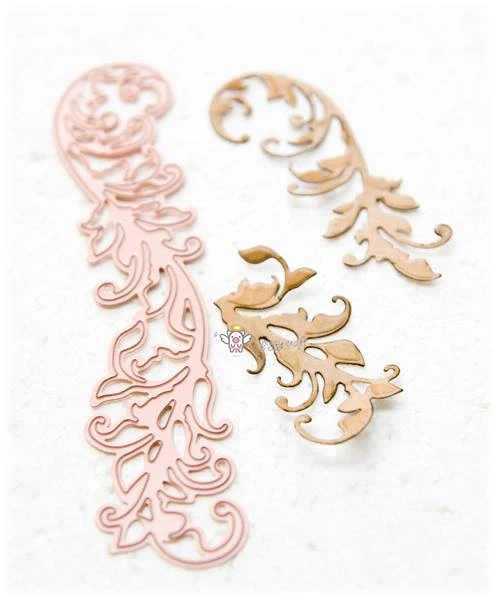 Piggy Craft metal cutting dies cut die mold Leaf vine strip Scrapbook paper craft knife mould blade punch stencils dies