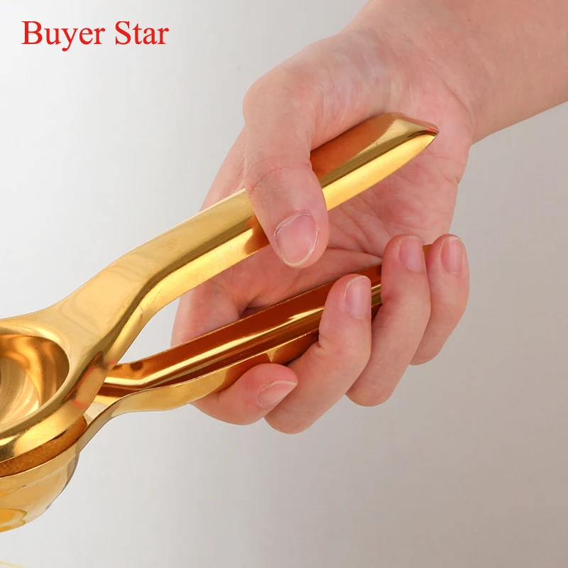 1pc Gold Lemon Squeezer Stainless Steel Orange Fruit Juicer Metal Manual Juicer Easy use Fruit Pressing Tool Kitchen Accessories