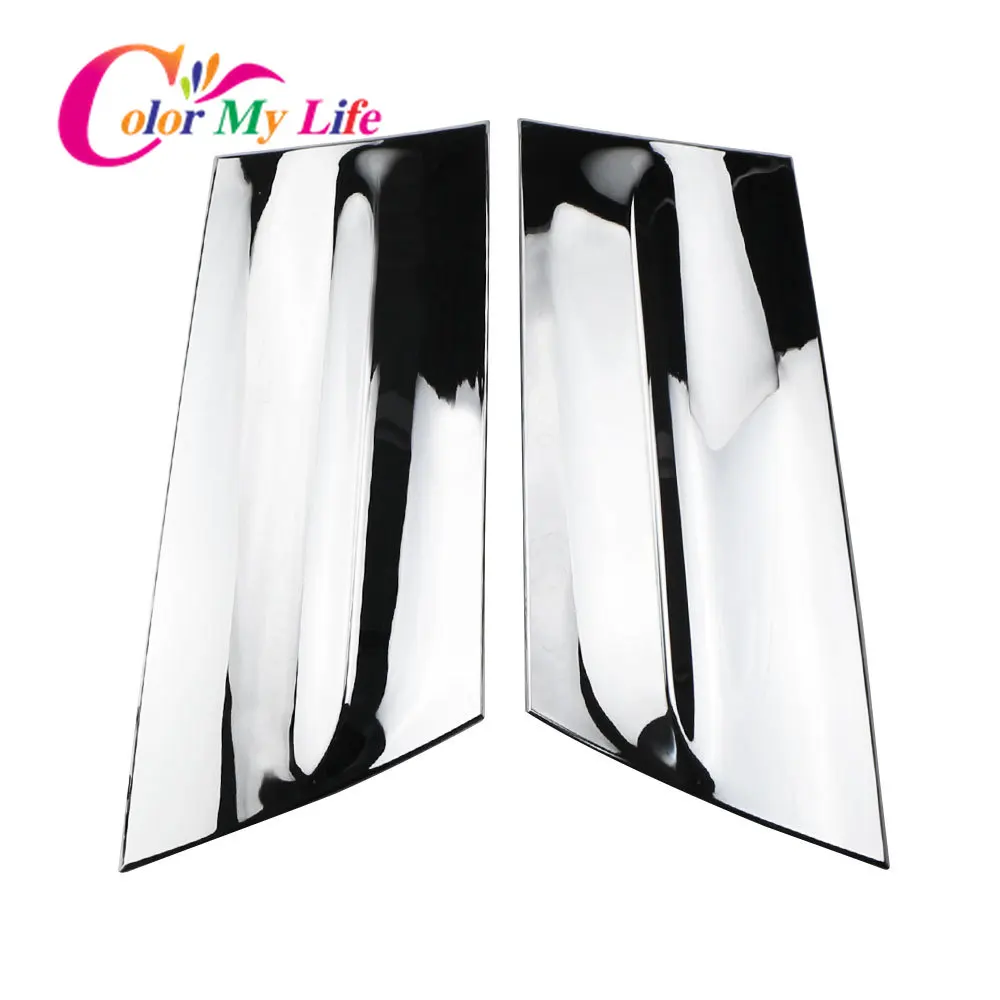 Color My Life 2Pcs/set ABS Chrome Sequins for Ford Ecosport 2013 - 2017 Car Rear Spoiler Wing Side Beveled Window Cover Trim