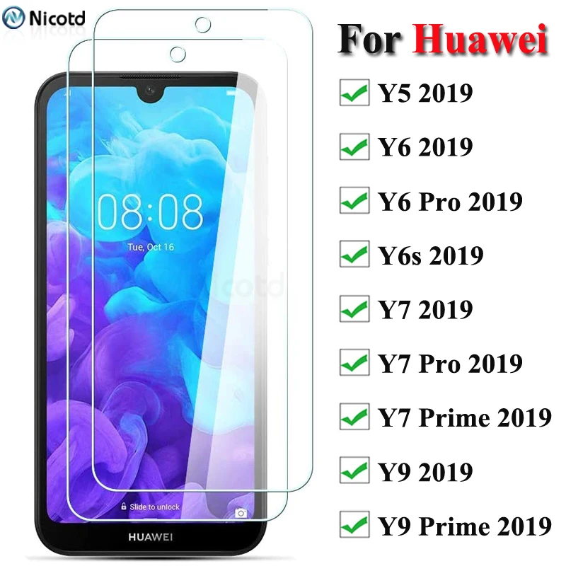 2Pcs/Lot Protective Glass For Huawei Y5 Y6 Y7 Y9 2019 Tempered Glass Screen Protector For Huawei Y6 Y7 Pro Y7 Y9 Prime Y6s 2019