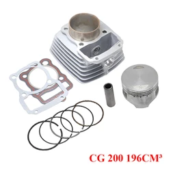 Motorcycle Cylinder Piston Ring Gasket Kit 63.5mm 196cm3 for CG200 CG 200 Air-cooled 163FML Engine Parts