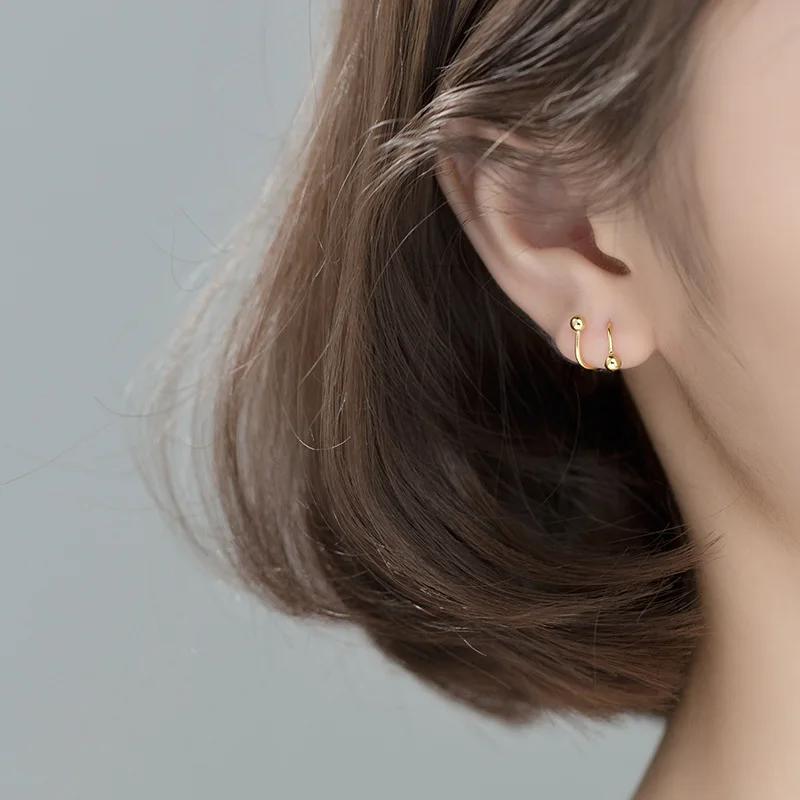 La Monada Bead Spiral Hoop Earrings For Women Silver 925 Fine Women Earrings Jewelry Design Hoop Earrings 925 Sterling Silver