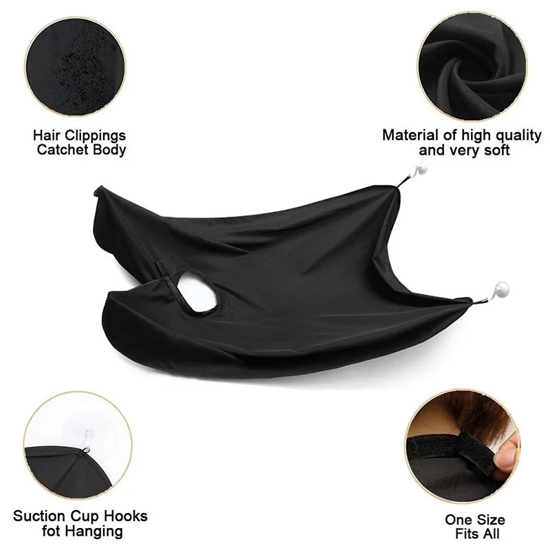 Male Shaving Apron Beard Catcher Cape Care Bib Face Shaved Hair Adult Bibs Shaver Cleaning Hairdresser Gift for Man Clean Apron