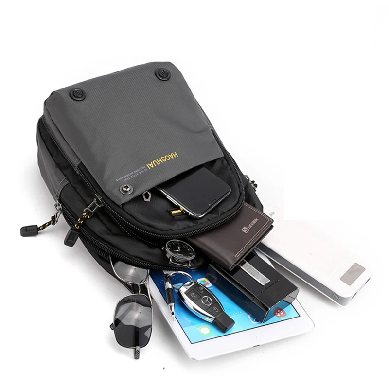 Männer Kleine Rucksack Rucksack Messenger Cross Body Brust Taschen Mehrzweck Military Reise Nylon Männlichen Mode Daypack Rucksack – Detail 16