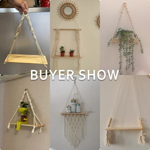 Makrome duvar asılı raf, sabit raf, duvar boho ev dekor rafları, duvar dekoru, ahşap yatak odası oturma odası kreş hediye Dördüncü-of-drinking - boho'nun en iyi 10 satışı - №10