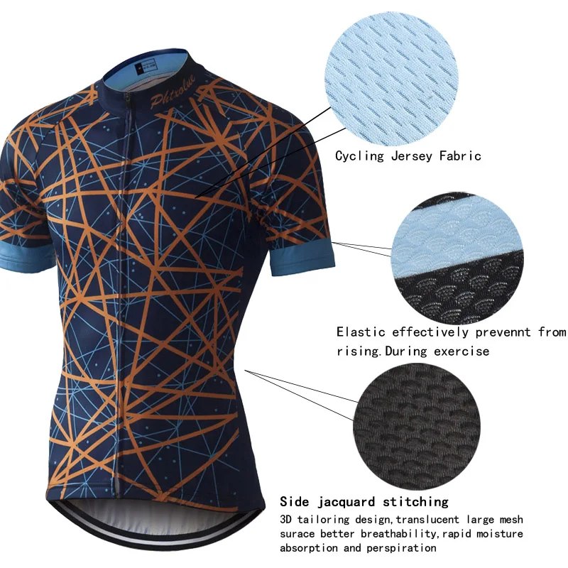 Phtxolue Set da ciclismo da uomo abbigliamento da ciclismo abbigliamento da bici da strada abbigliamento da bici MTB Anti-UV traspirante Set da