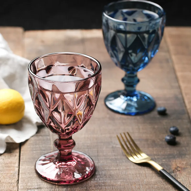 Retro Colored Wine Glass, European Style Goblet, Wedding Bar Decorative Stemware, Hot Selling