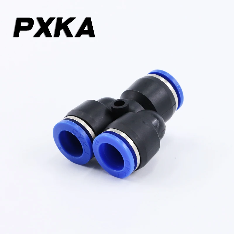 2PCS Tracheal connector PY4 quick 6 quick 8mm fitting Y-shaped reducer 10/12/14/16mm plastic tee