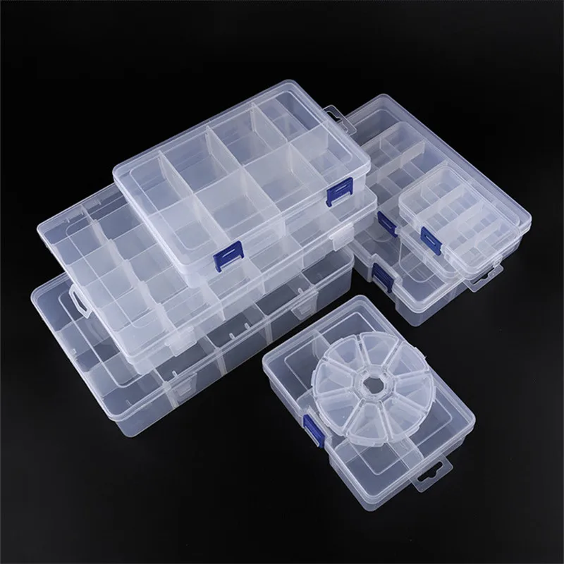 Adjustable 3-36 Grids Compartment Plastic Storage Box Jewelry Earring Bead Screw Holder Case Display Organizer Container