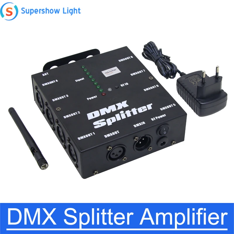 

Digital Optical Splitter 8 Channels DMX512 Wireless Distribution Amplifier for Party DJ Show Club Disco KTV Stage Light