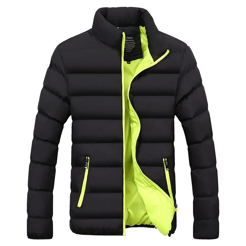 

Autumn And Winter Men's Stand Collar Solid Color Thick down Feather Cotton-padded Clothes Youth Plus-size Casual