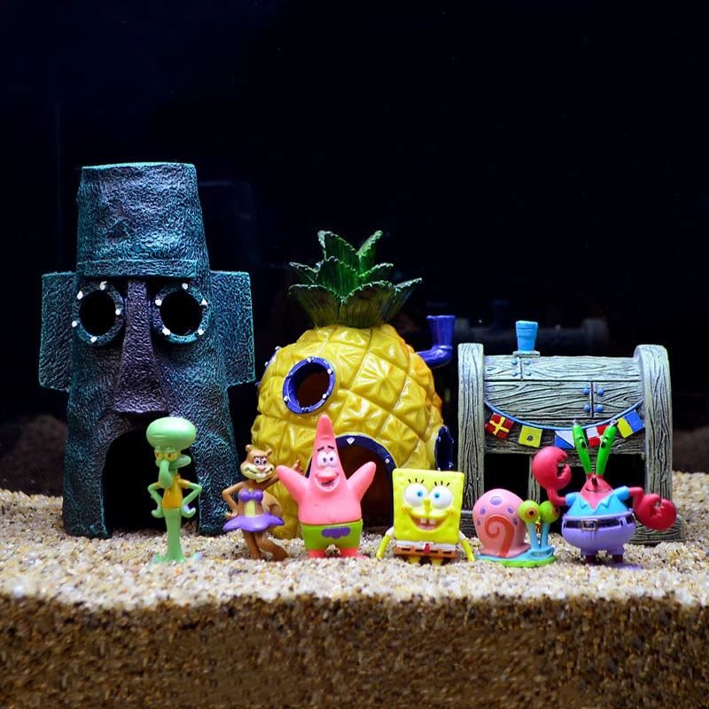 Pineapple Aquarium Decorate Ornaments for Home Accessories Fish Hideout House Reptile Hole Shelter Cave Resin Crafts