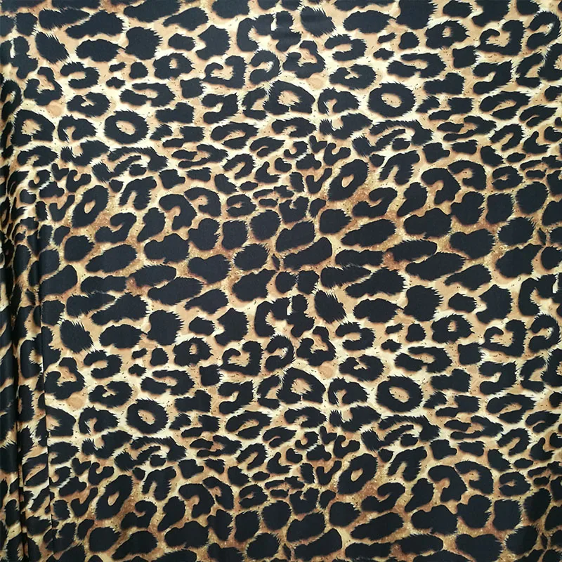 Good Milk Silk Knit Cotton/Spandex Fabric 4 Way Elastic Black/Brown Leopard Dot Print Cloth Diy Sewing Dress Sexy Dance Clothing