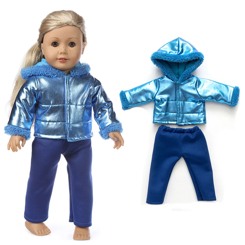 

18 Inch Doll Clothes Fur Coat Windbreaker Leggings for 43cm Baby New Born Doll Jacket Zipper Winter Clothes Bebe Doll Clothes