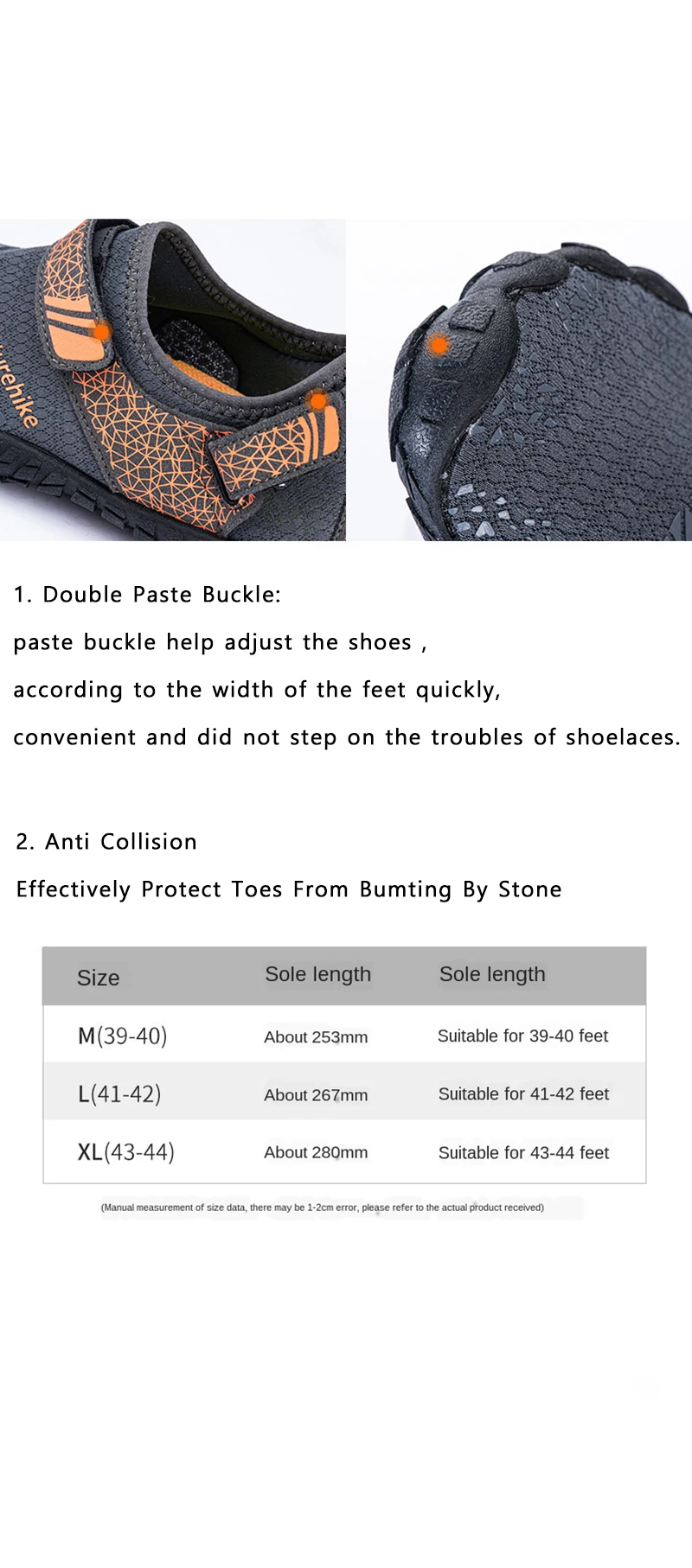 Naturehike Waten Schuhe Männer Frauen Quick-Dry Aqua Schuhe Upstream Schuhe Gleitschutz Sport Schuhe Abgrifffeste Strand Barfuß Turnschuhe – Detail 8