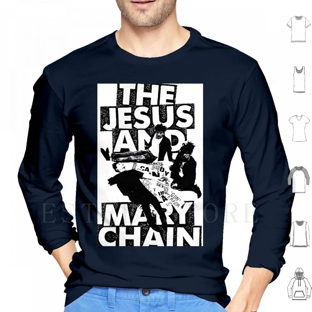 

Толстовка с длинным рукавом The Jesus And Mary Chain-90's Band Индуизм цепи Иисуса и Мэри