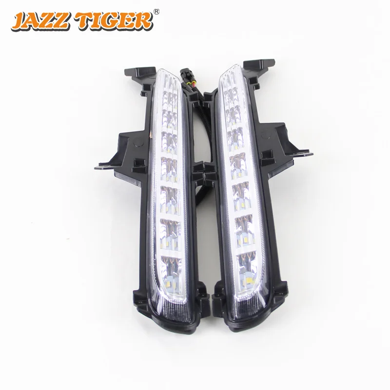 12V Daytime running lights For Kia Rio K2 2015 2016 Drl with turn signals LED  For cars auto Fog lights headlights Daylights