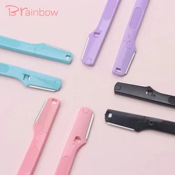 Brainbow 2pc/pack Colorful Eyebrow Trimmer Safe Makeup Knife Eyebrow Blades Face Hair Removal Scraper Shaver Makeup Beauty Tools