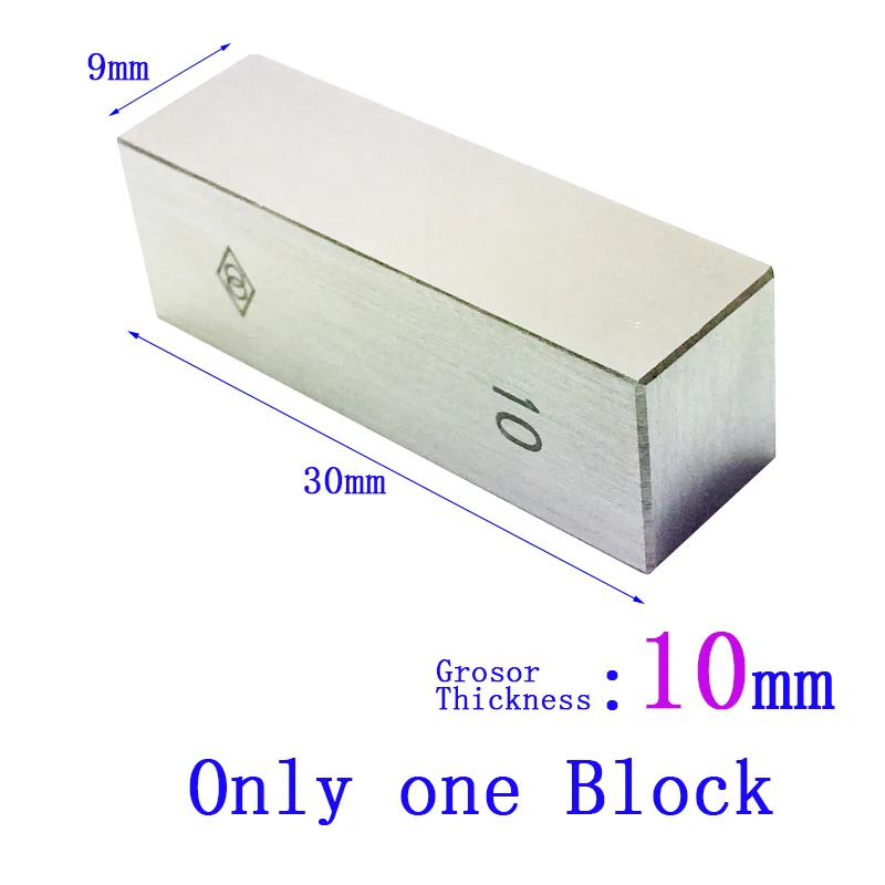 Stalen blokmeter Maatregel Gage Block Stalen vierkante Gage Block 1 mm, 2 mm, 3 mm, 4 mm, 5 mm, 6 mm, 7 mm, 8 mm-9 mm 100 mm Stalen vierkante meter